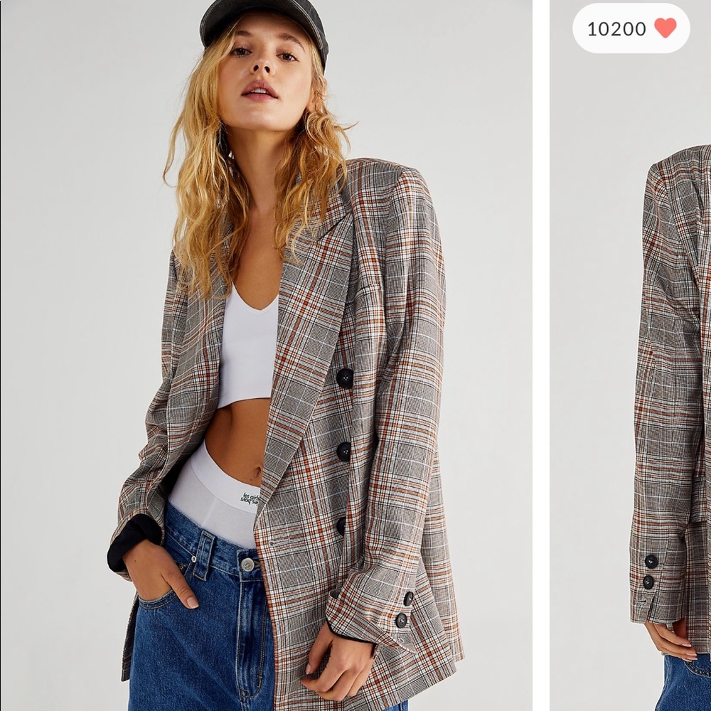 Free People Ashby Plaid Blazer